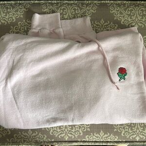 Pink hoodie with rose